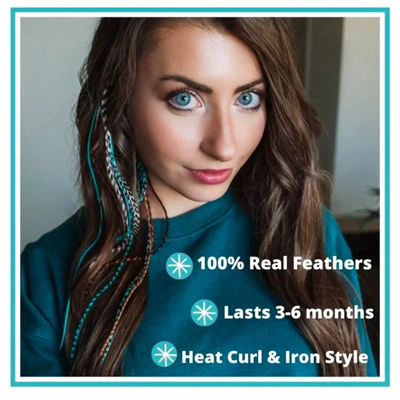 Hair Feather Extension Kit - Includes Feathers, Tools, and Accessories - Picture 14 of 16